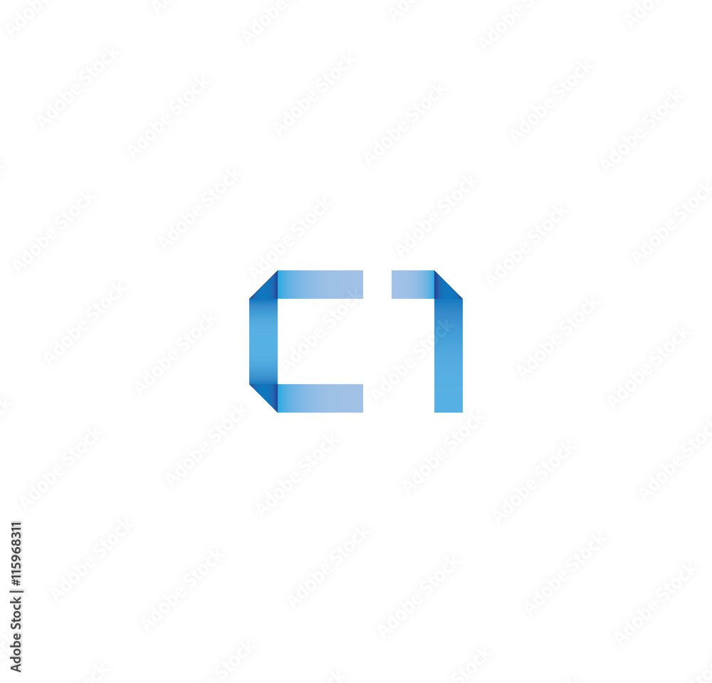 c1 initial simple modern blue 