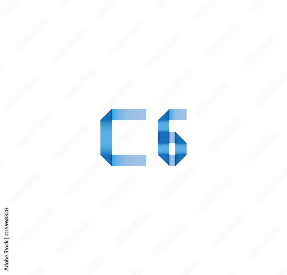 c6 initial simple modern blue c6 initial simple modern blue