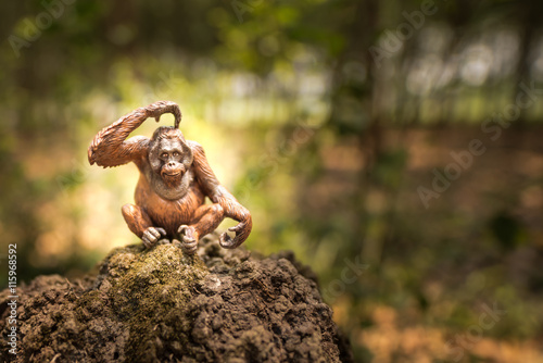 Orangutan, miniature, figure, nature.