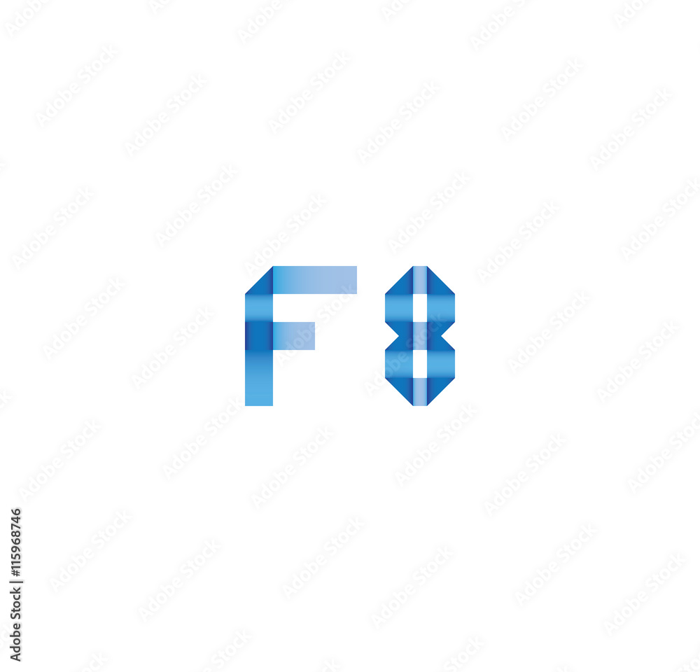 Obraz premium f8 initial simple modern blue 