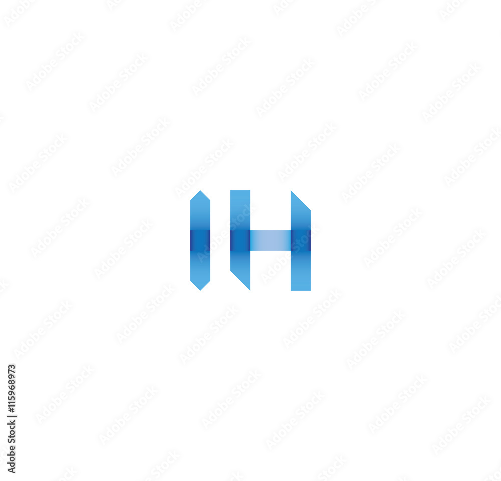 ih initial simple modern blue ih initial simple modern blue