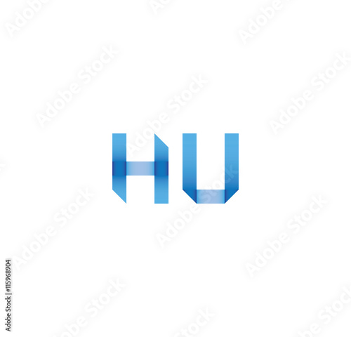 hu initial simple modern blue 