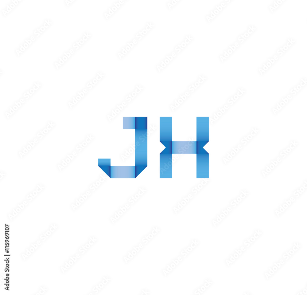 jx initial simple modern blue 