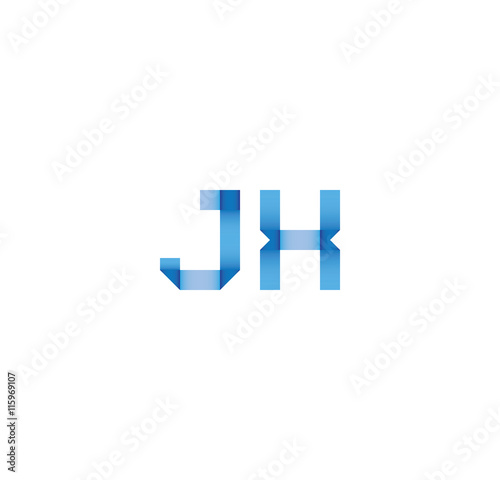 jx initial simple modern blue 
