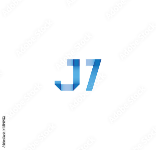 j7 initial simple modern blue  photo
