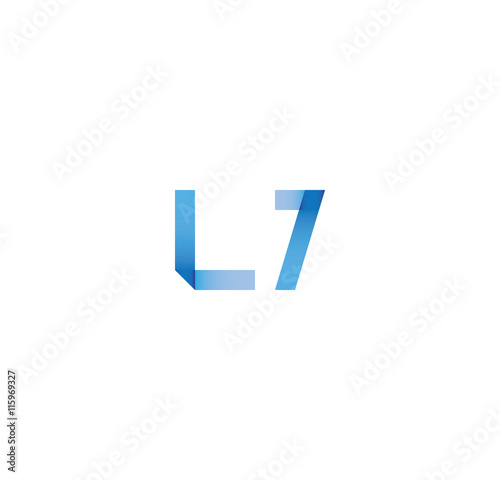 l7 initial simple modern blue 