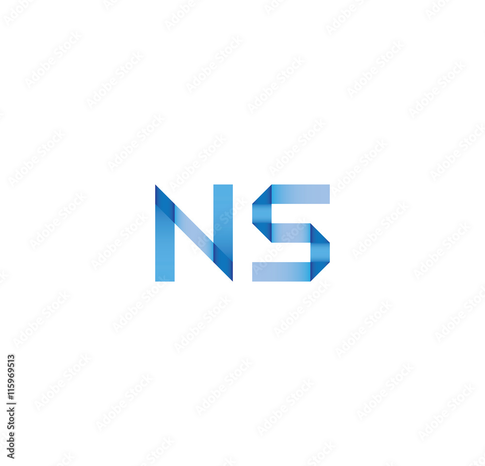 ns initial simple modern blue ns initial simple modern blue