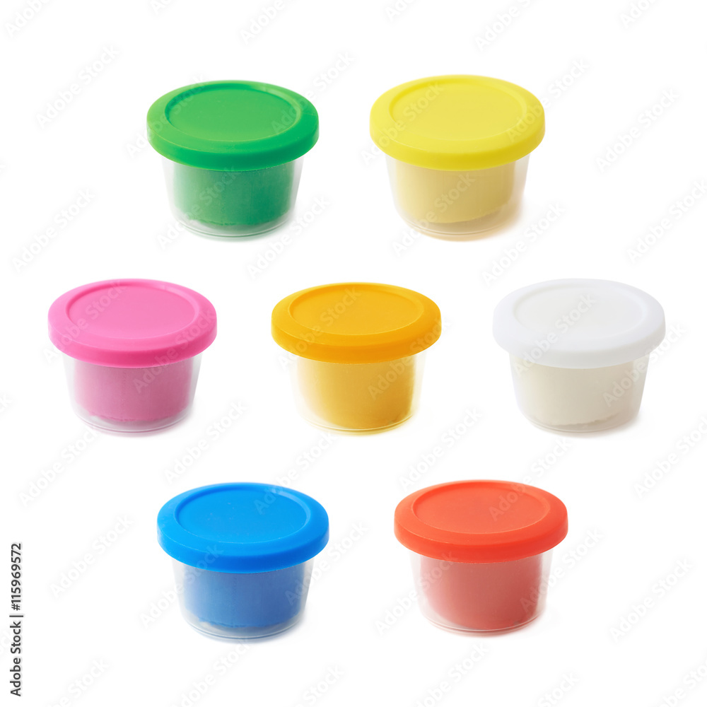 Modeling clay in a container isolated Modeling clay in a container isolated
