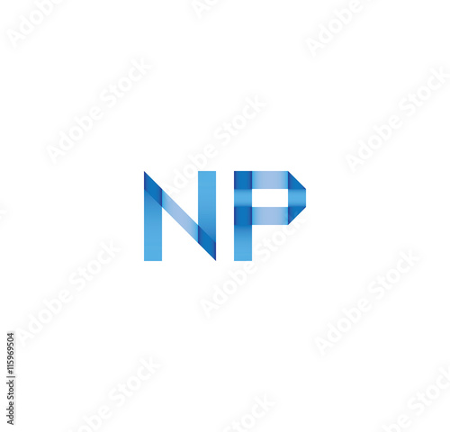 np initial simple modern blue 