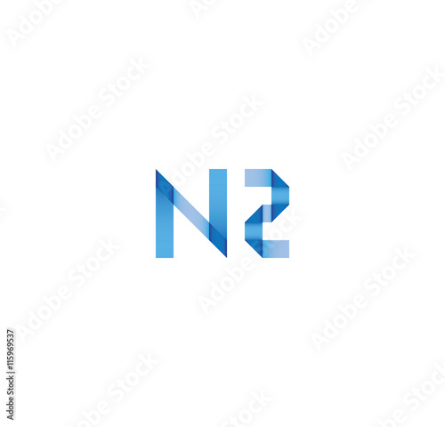 n2 initial simple modern blue 