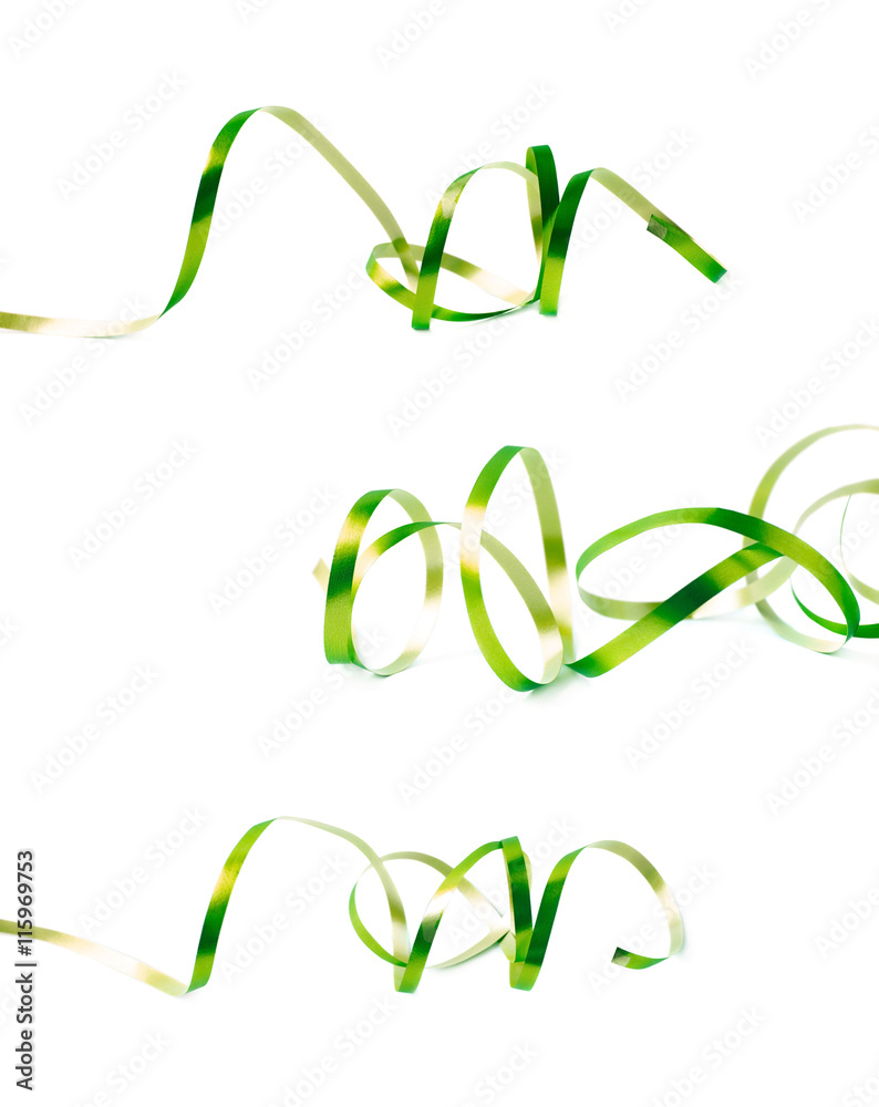 Obraz premium Curly and glossy ribbon isolated