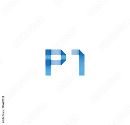 p1 initial simple modern blue 