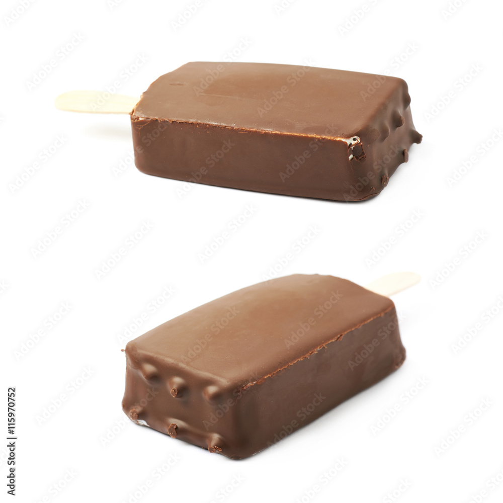 Vanilla ice cream bar on a stick Vanilla ice cream bar on a stick