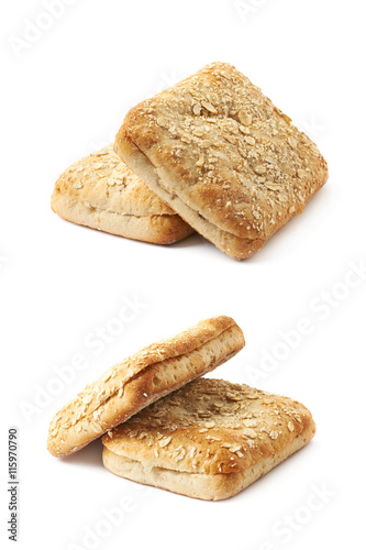 White bread buns composition