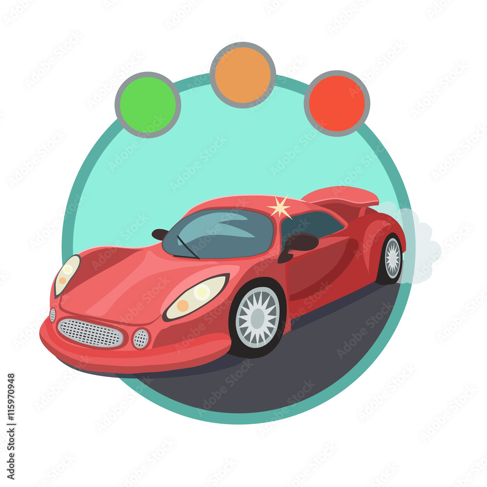 Red racing car/ Red light vehicle (car) new model with a fast acceleration with high velocity is the dream of every! Red racing car/ Red light vehicle (car) new model with a fast acceleration with high velocity is the dream of every!