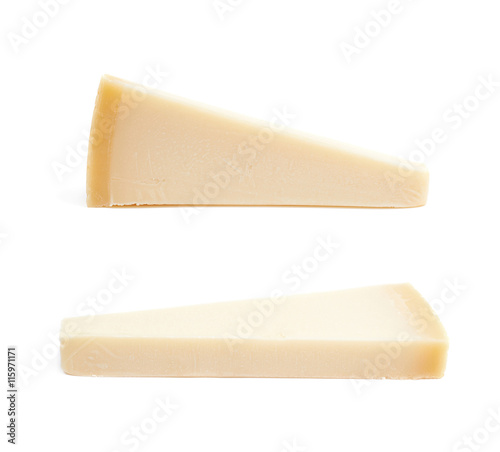 Piece of a parmesan cheese isolated