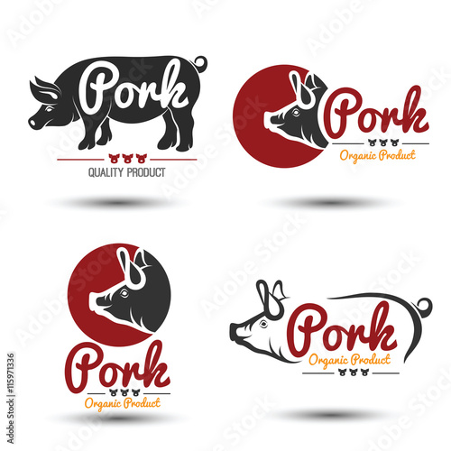 Pork label vector