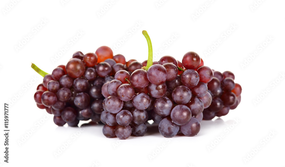 Red grape isolated on over white background