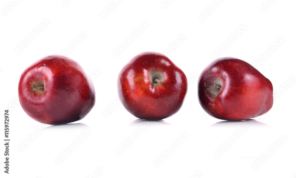 Apple red isolated on white background.