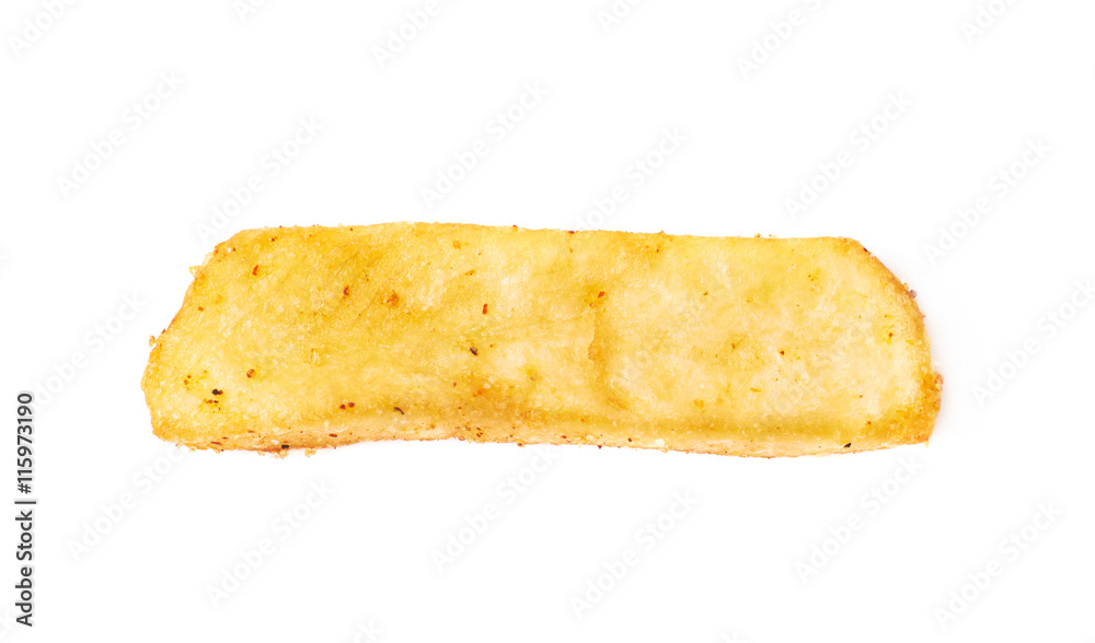 French fried potato slice isolated French fried potato slice isolated