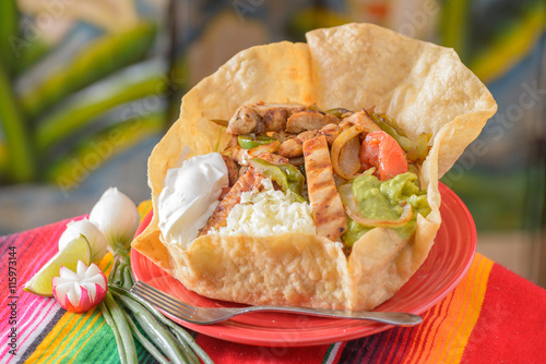 Traditional Mexican food taco salad