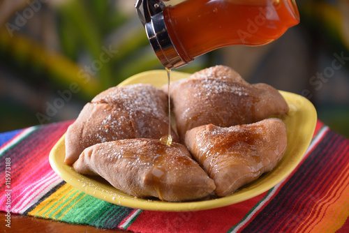 Traditional Mexican food dessert sopapilla photo
