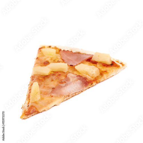 Hawaiian pizza composition isolated