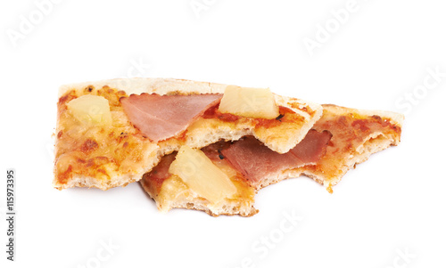 Hawaiian pizza composition isolated