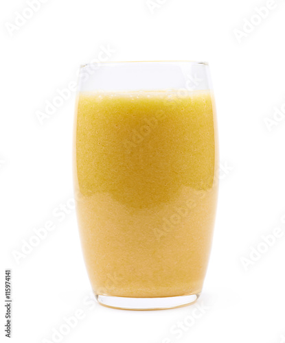 Glass filled with smoothie isolated