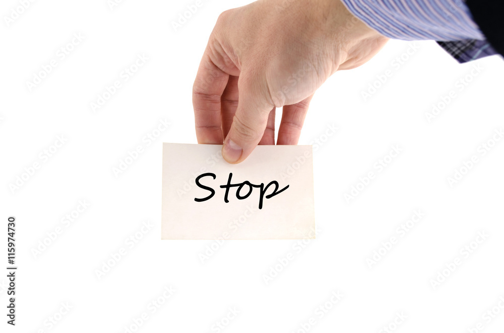 Stop text concept Stop text concept