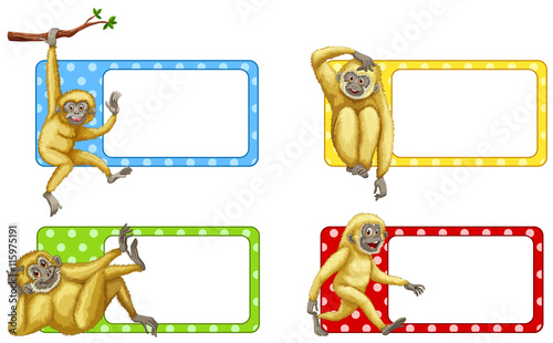 Label design with gibbons