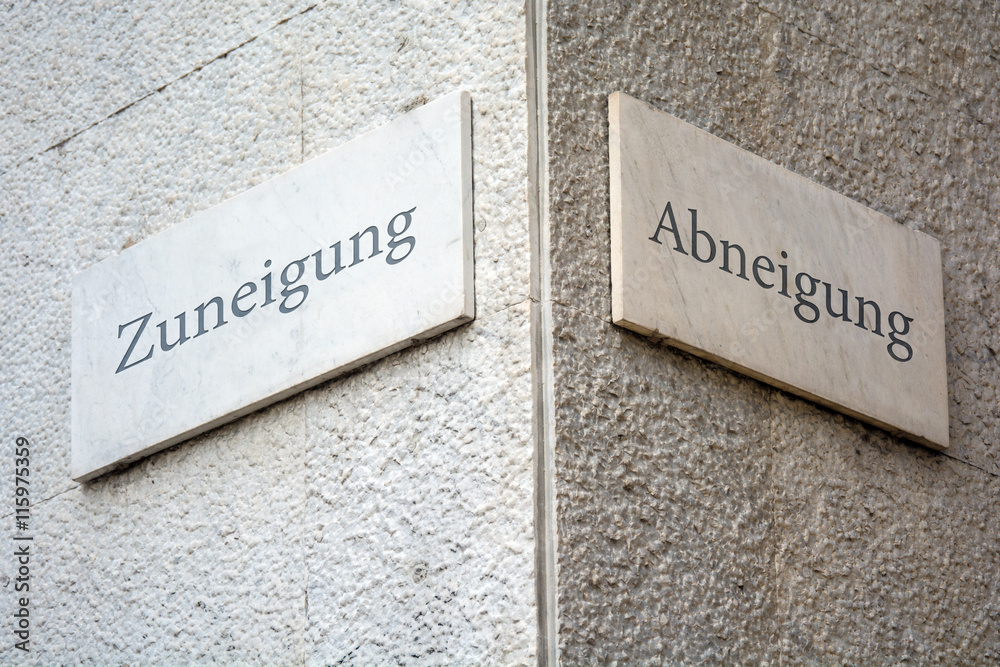 Fototapeta premium Schild 109 - Zuneigung