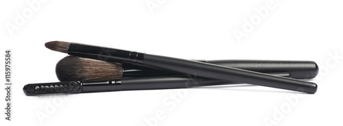 Foto Pile of makeup tools and brushed isolated