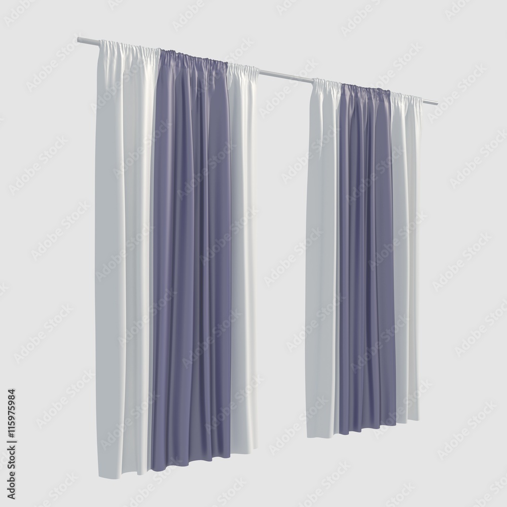 3d Illustration Curtains Isolated On White Background 3d Illustration Curtains Isolated On White Background