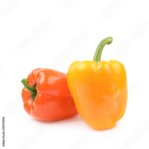Two peppers isolated
