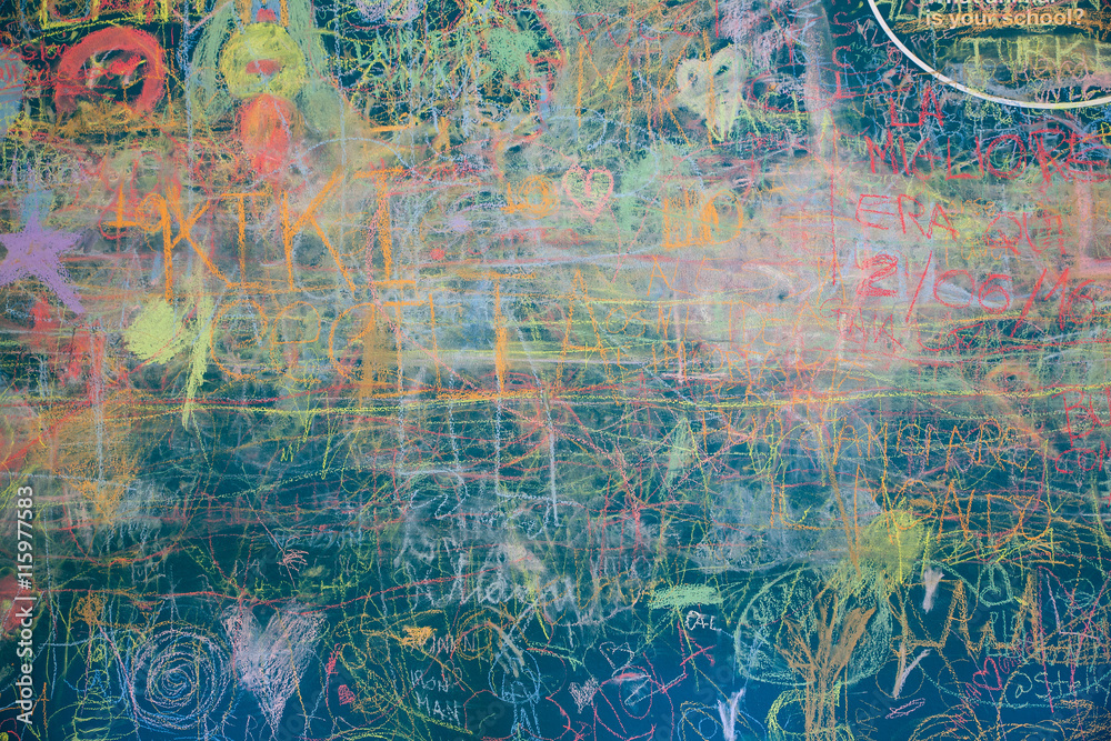 Fototapeta premium View of colorful chalkboard