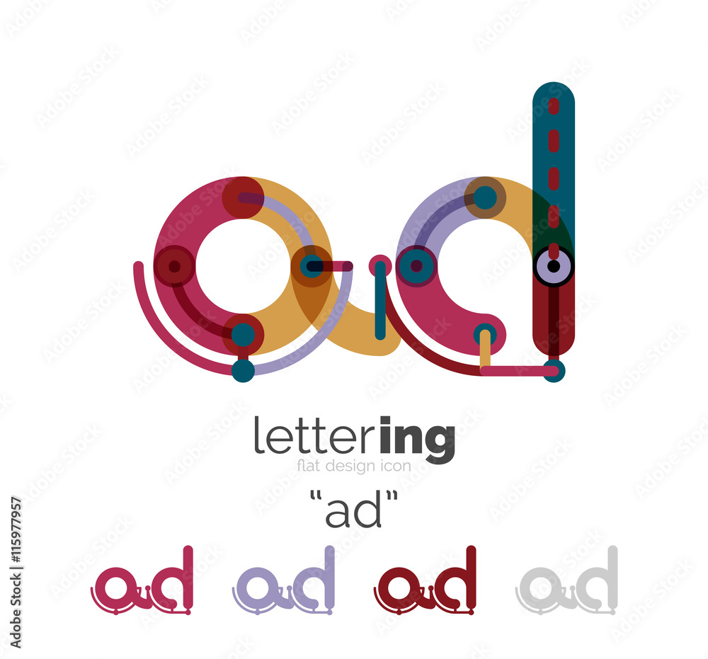Obraz premium Linear business logo letter