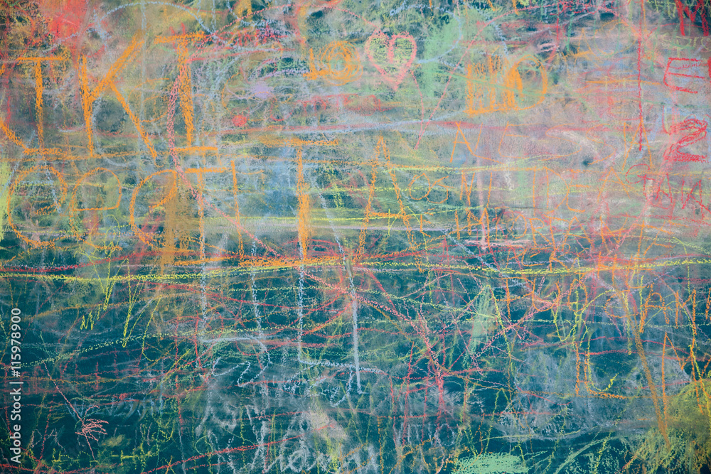 Fototapeta premium View of colorful chalkboard