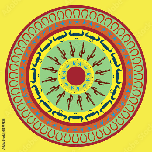 Abstract mexican round background