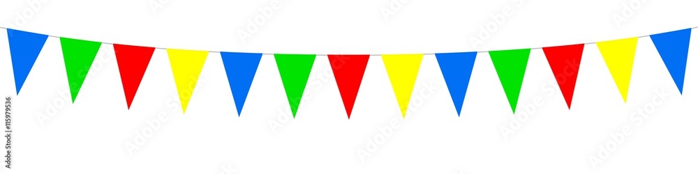 Bannière, guirlande, fanions, multicolores Bannière, guirlande, fanions, multicolores