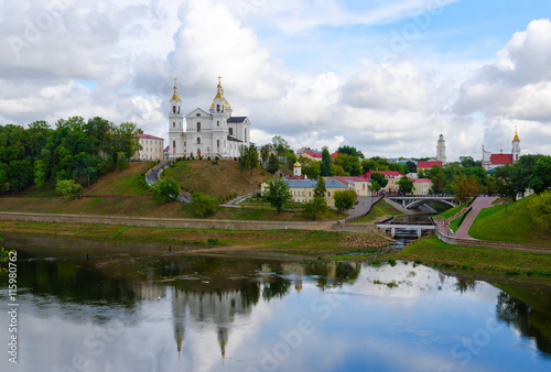 View of historic center of Vitebsk over Western Dvina, Belarus
