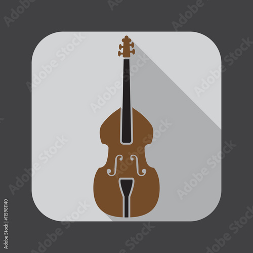 Contrabass icon vector, solid logo illustration, color pictogram with long shadow isolated on black