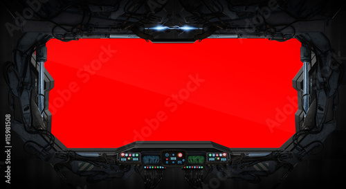 Fototapeta Naklejka Na Ścianę i Meble -  Space ship window interior