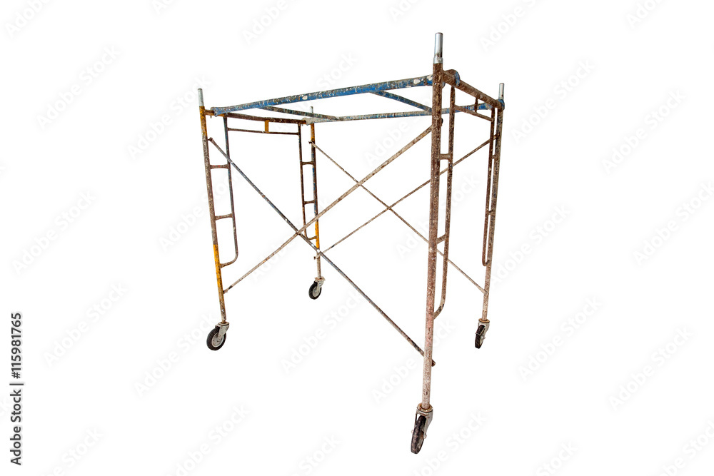 Steel scaffolding with wheels