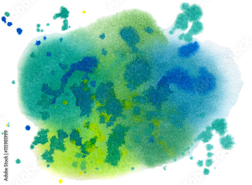 Abstract blue, green, yellow spots