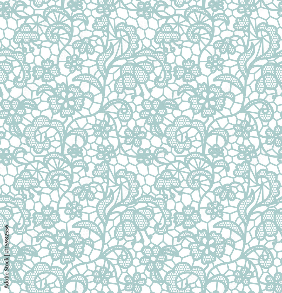 Lace seamless pattern with flowers