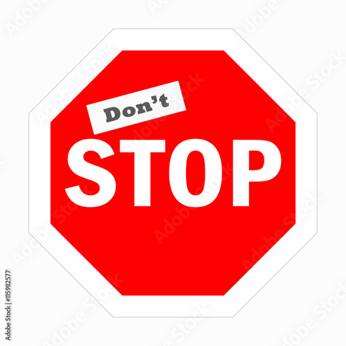 Stop sign with sticker