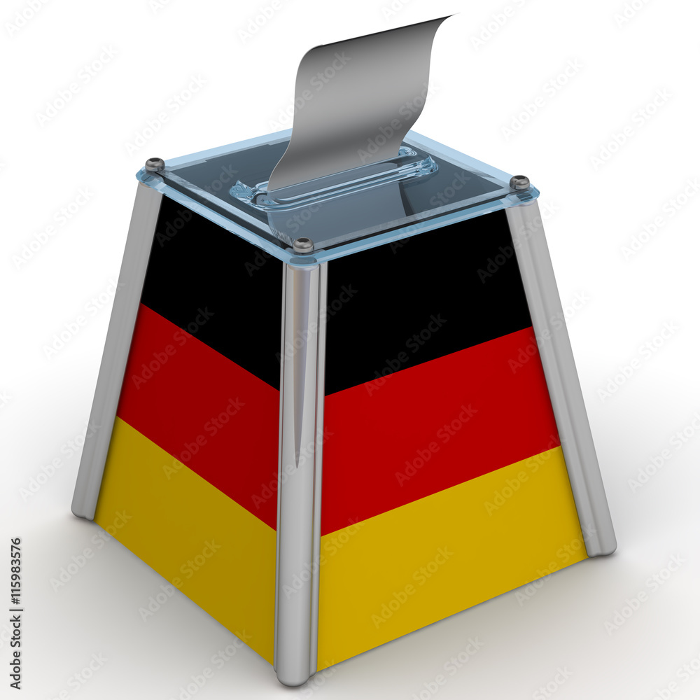 The ballot box with the flag of Germany The ballot box with the flag of Germany