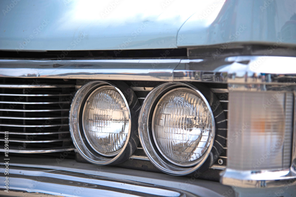 Headlight retro car. Vintage. (Luxury, wealth, major - concept)
