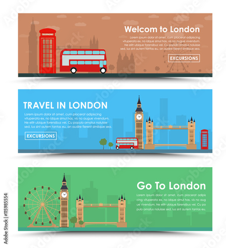Templates banners for tourism in London